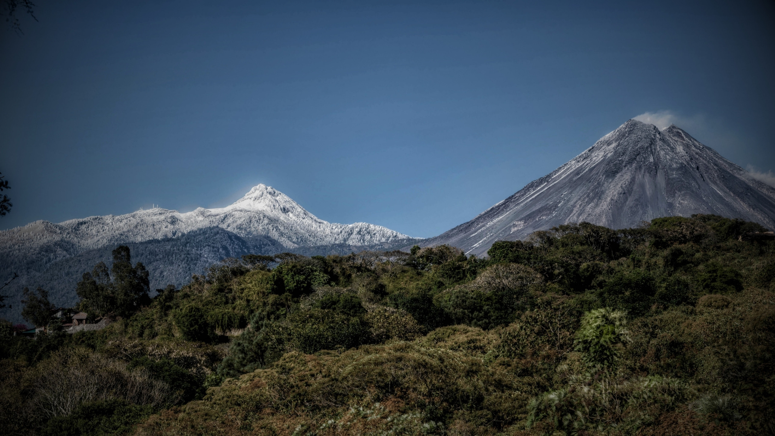 Volcán de Colima rising beside Nevado de Colima in western Mexico